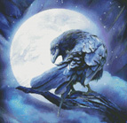 5000 Moon Raven Cross-stitch - Click Image to Close