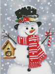 9726 Birdhouse Snowman Cross-stitch