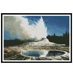 2044 Geyser, Yellowstone Park - Cross Stitch