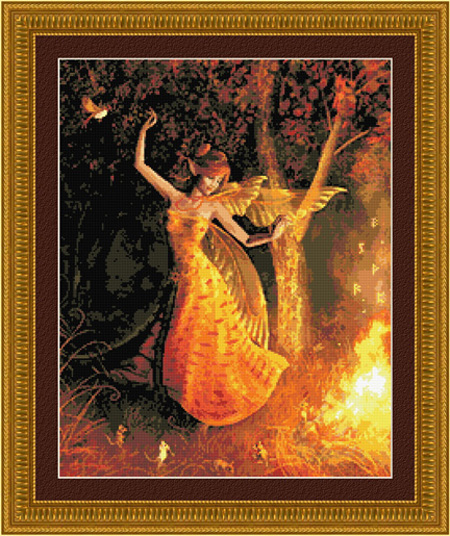 2002 Fire Dance Fairy Cross-stitch Kit $15 - Click Image to Close