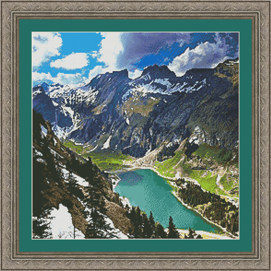 2038 Alpstein Mountain Cross-stitch - Click Image to Close