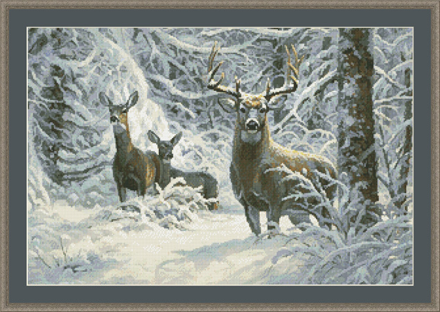2064 Winter Lace Deer Cross-stitch - Click Image to Close