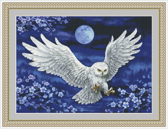 2095 White Owl Cross-stitch - Click Image to Close