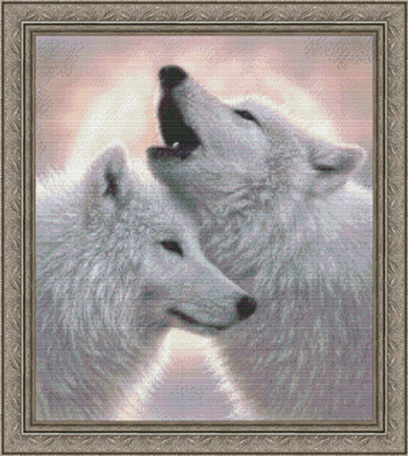 3509 Love Song (Wolves) Cross-stitch - Click Image to Close