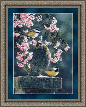 7303 Spring Cascade Chickadees - Click Image to Close
