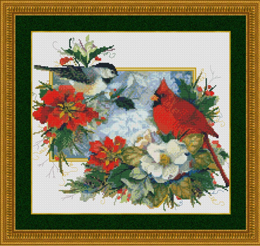 9005 Chickadee Cardinal Holidays - Click Image to Close