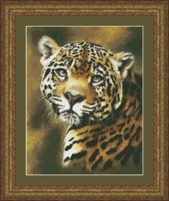 9714 Jaguar Portrait Counted Cross-stitch - Click Image to Close