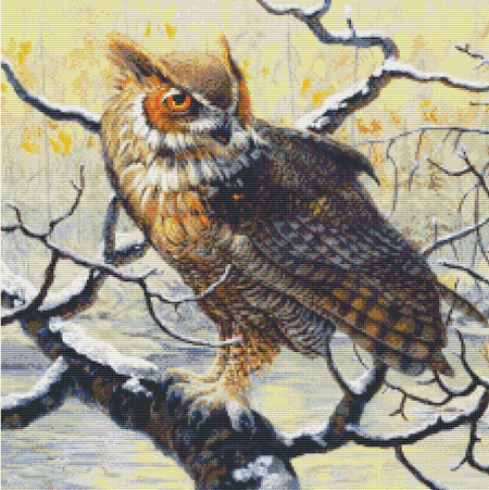 9736 The Great Horned Owl Counted Cross-stitch - Click Image to Close