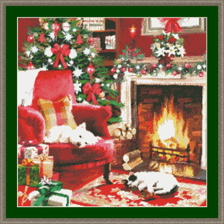 9756 Waiting for Santa Cross-stitch - Click Image to Close