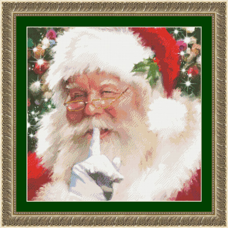 9764 Santa Shhh.. Counted Cross-stitch - Click Image to Close