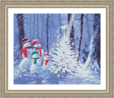 9766 Snowman Family Counted Cross-stitch - Click Image to Close