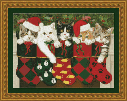 9823 Holiday Stocking Kittens - Click Image to Close