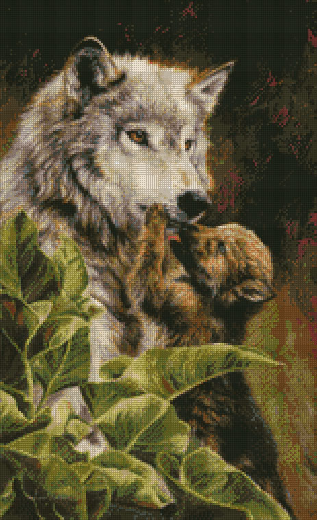 9870 Wolf & Pup - Click Image to Close