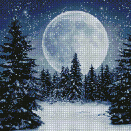 9875 Winter Moon Cross-stitch - Click Image to Close