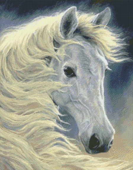 9882 Midnight Glow- White Horse - Click Image to Close