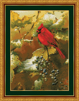 9934 Early Light Cardinal Cross-stitch - Click Image to Close