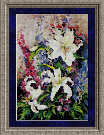 9947 Lilies & Delphiniums - Click Image to Close