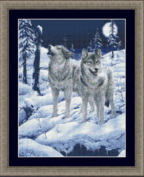 9953 Howling at the Moon- Wolves - Click Image to Close