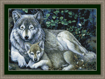 9960 Mother's Pride - Wolf and Pup - Click Image to Close