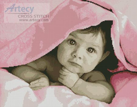 Baby Face (Pink) - Cross Stitch Chart - Click Image to Close