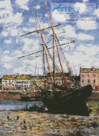 Boat at Low Tide, FeCamp - Cross Stitch Chart - Click Image to Close