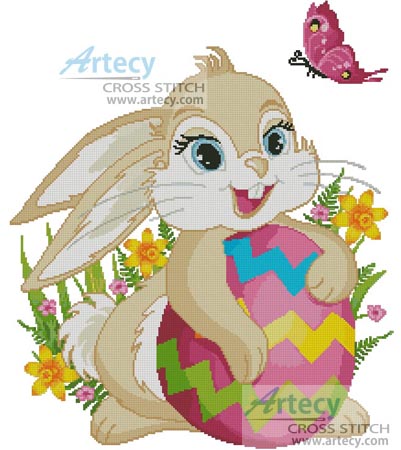Cute Easter Bunny - Cross Stitch Chart - Click Image to Close