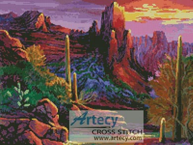 Desert Canyon - Cross Stitch Chart - Click Image to Close