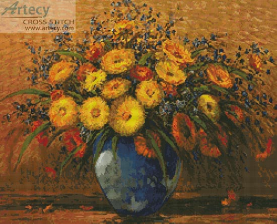 Floral Display 2 - Cross Stitch Chart - Click Image to Close