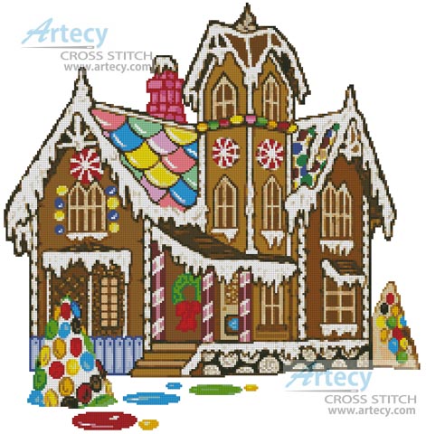Gingerbread House - Cross Stitch Chart - Click Image to Close
