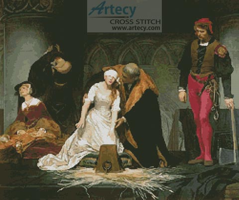 The Execution of Lady Jane Grey - Cross Stitch Chart - Click Image to Close