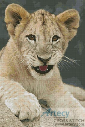 Lion Cub 3 - Cross Stitch Chart - Click Image to Close