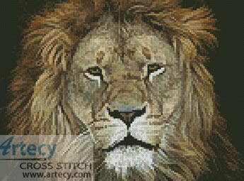Lion Face 2 - Cross Stitch Chart - Click Image to Close