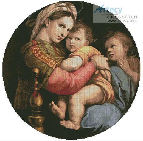 Madonna Della Seggiola - Cross Stitch Chart - Click Image to Close