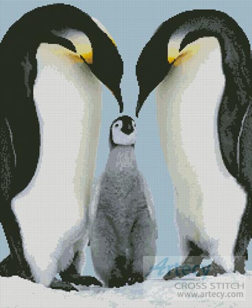 Penguin Parents - Cross Stitch Chart - Click Image to Close