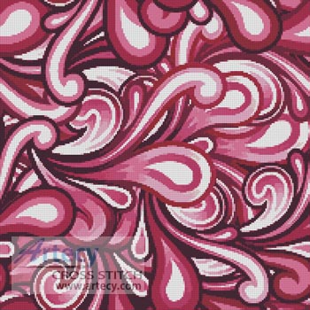 Pink Swirl Cushion - Cross Stitch Chart - Click Image to Close