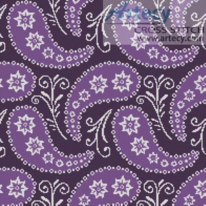 Purple Paisley Cushion - Cross Stitch Chart - Click Image to Close