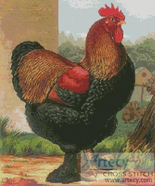 Rooster 2 - Cross Stitch Chart - Click Image to Close