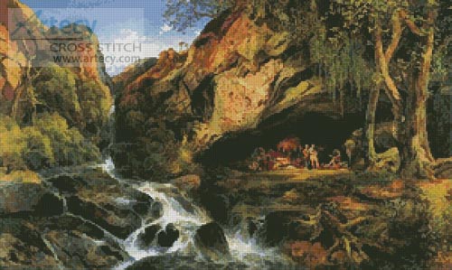 Salvator Rosa and the Brigands - Cross Stitch Chart - Click Image to Close