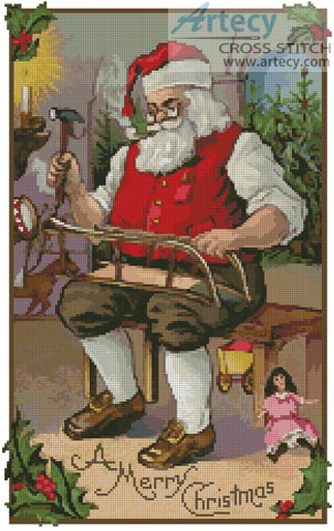 Santa 2 - Cross Stitch Chart - Click Image to Close