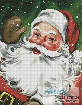 Santa Waving - Cross Stitch Chart - Click Image to Close