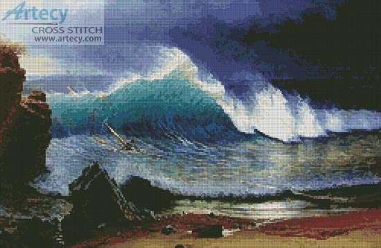 The Shore of the Turquoise Sea - Cross Stitch Chart - Click Image to Close