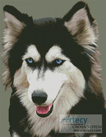 Siberian Husky - Cross Stitch Chart - Click Image to Close