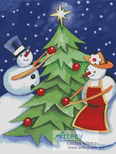 Snow Couple - Cross Stitch Chart - Click Image to Close
