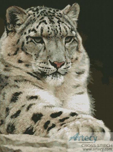 Snow Leopard 2 - Cross Stitch Chart - Click Image to Close
