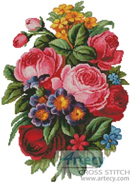 Victorian Bouquet - Cross Stitch Chart - Click Image to Close