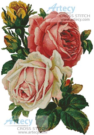 Victorian Roses - Cross Stitch Chart - Click Image to Close