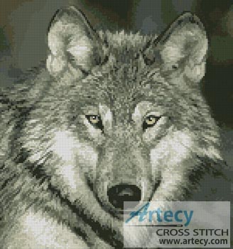 Wolf Close Up - Cross Stitch Chart - Click Image to Close