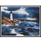 2046 Lighthouse in a Storm - Cross Stitch Chart