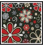 Retro Flowers Cushion - Cross Stitch Chart