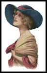 Victorian Blue Hat - Cross Stitch Chart